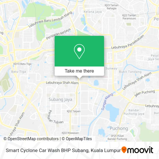 Smart Cyclone Car Wash BHP Subang map