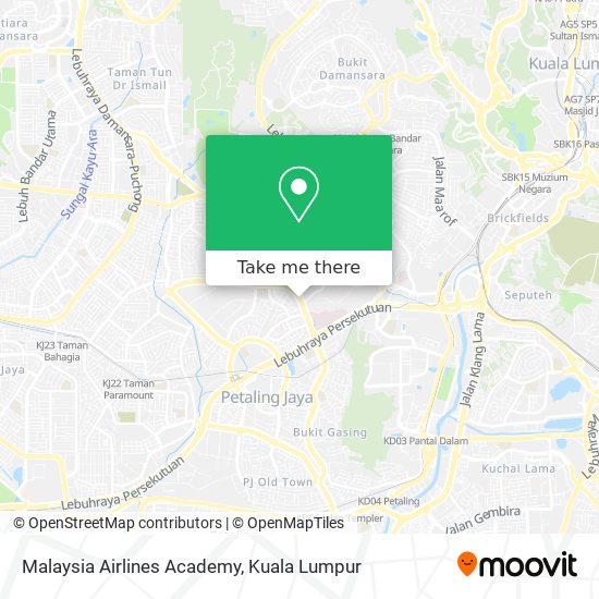 Malaysia Airlines Academy map