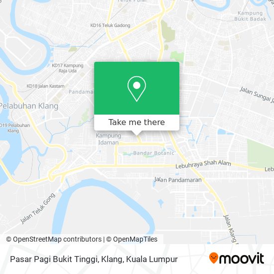 Peta Pasar Pagi Bukit Tinggi, Klang