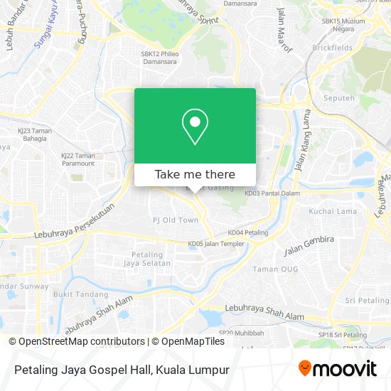 Peta Petaling Jaya Gospel Hall