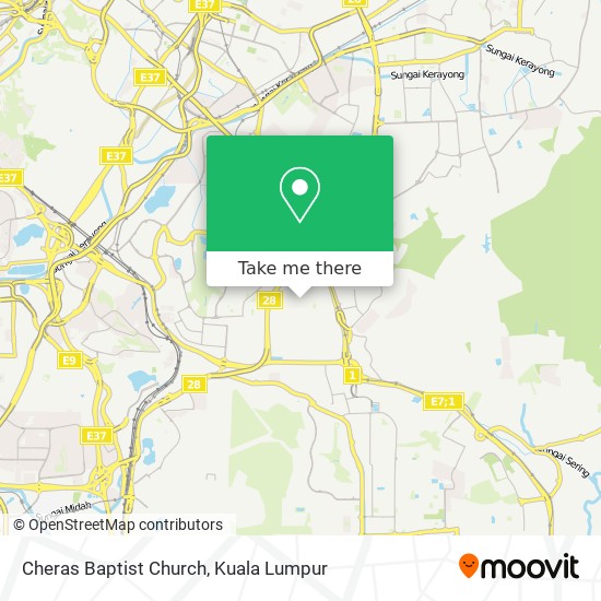 Cheras Baptist Church map