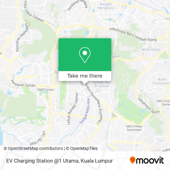 EV Charging Station @1 Utama map
