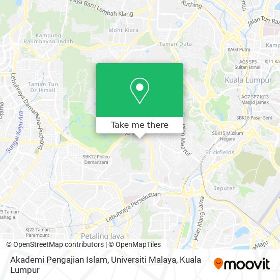 Peta Akademi Pengajian Islam, Universiti Malaya