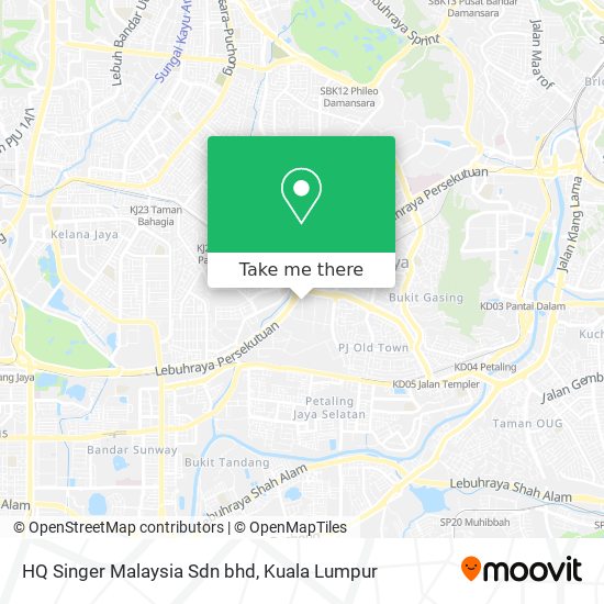 HQ Singer Malaysia Sdn bhd map