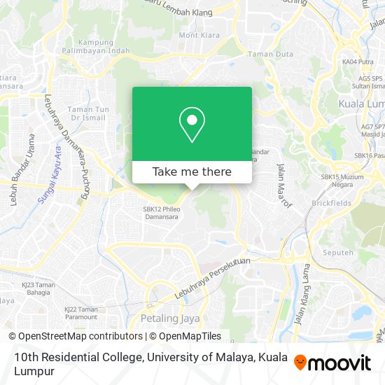 10th Residential College, University of Malaya map