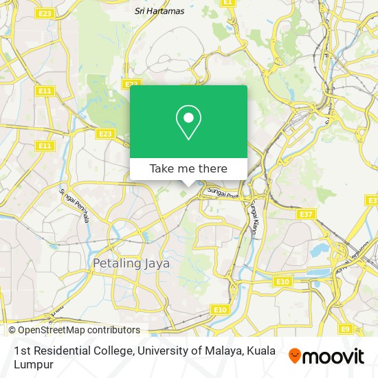 1st Residential College, University of Malaya map