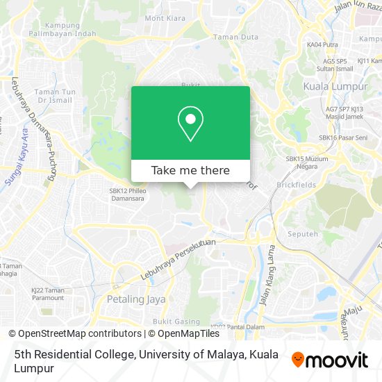 5th Residential College, University of Malaya map