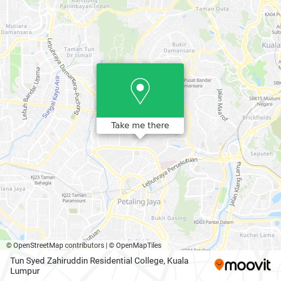 Peta Tun Syed Zahiruddin Residential College