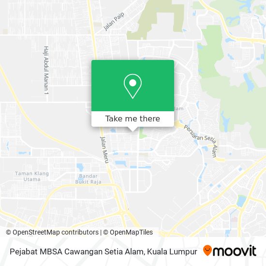 Pejabat MBSA Cawangan Setia Alam map