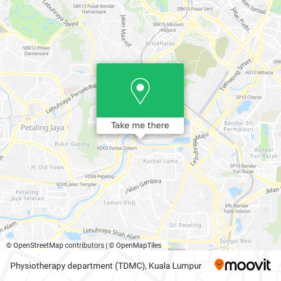 Physiotherapy department (TDMC) map
