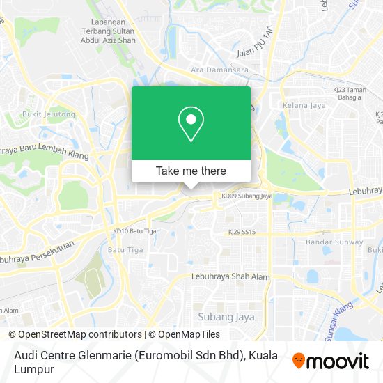 Peta Audi Centre Glenmarie (Euromobil Sdn Bhd)