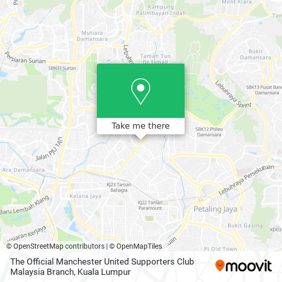 The Official Manchester United Supporters Club Malaysia Branch map