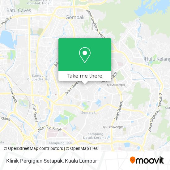 Peta Klinik Pergigian Setapak