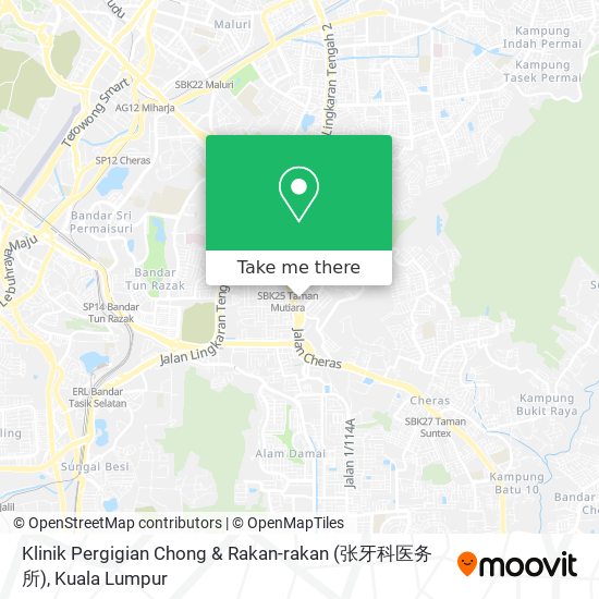 Peta Klinik Pergigian Chong & Rakan-rakan (张牙科医务所)