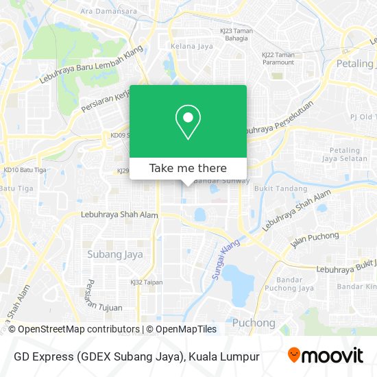 Peta GD Express (GDEX Subang Jaya)