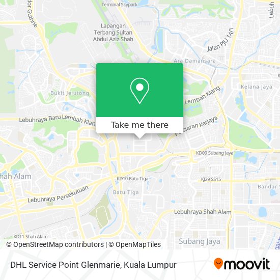 DHL Service Point Glenmarie map