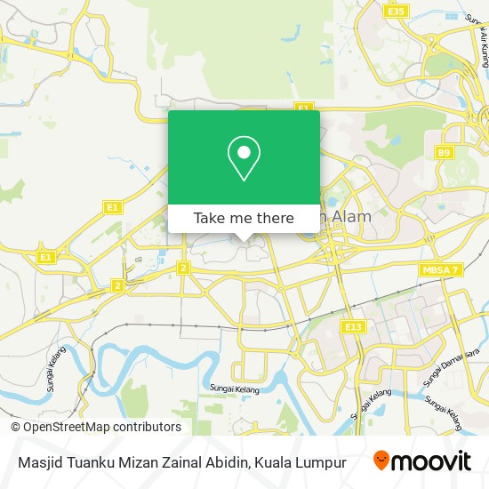 Peta Masjid Tuanku Mizan Zainal Abidin