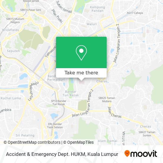 Accident & Emergency Dept. HUKM map
