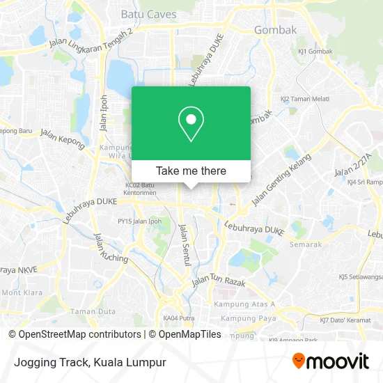 Peta Tracking Bagaimana untuk pergi ke Jogging Track di Kuala Lumpur menggunakan bas ...