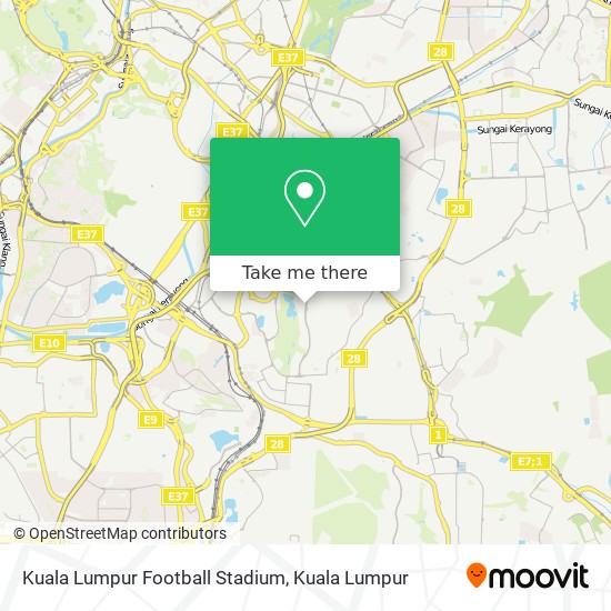 Peta Kuala Lumpur Football Stadium