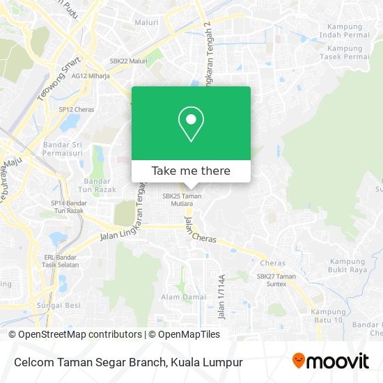 Peta Celcom Taman Segar Branch