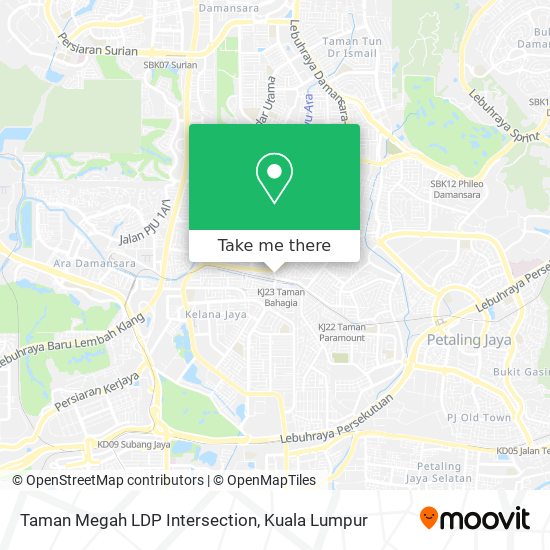 Taman Megah LDP Intersection map