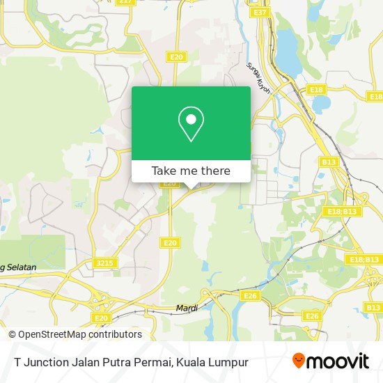 T Junction Jalan Putra Permai map