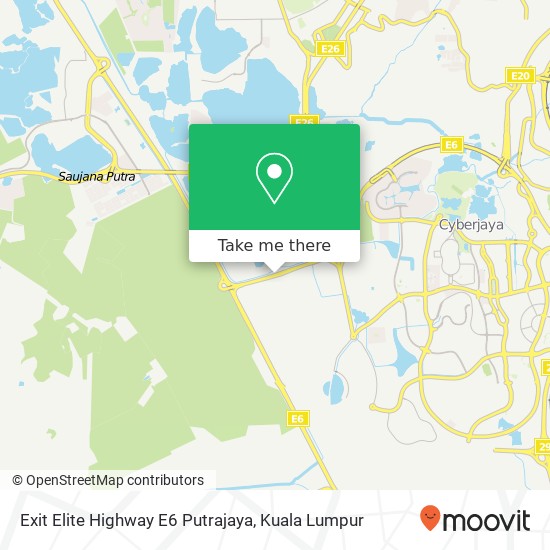 Peta Exit Elite Highway E6 Putrajaya