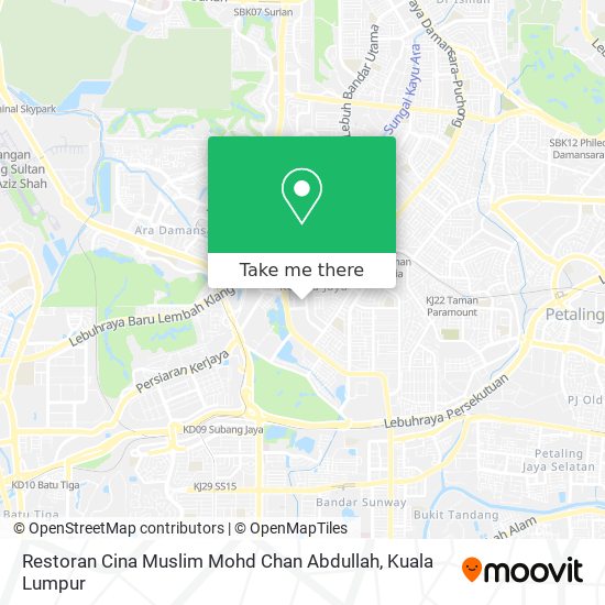 Peta Restoran Cina Muslim Mohd Chan Abdullah