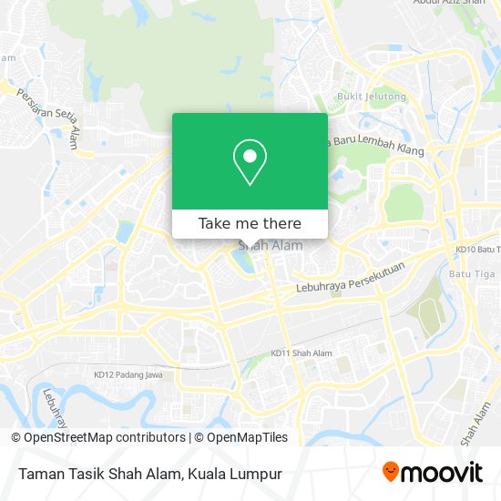 Peta Taman Tasik Shah Alam