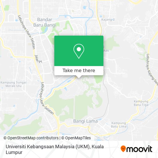 如何坐公交或火车去Hulu Langat的Universiti Kebangsaan Malaysia (UKM)?