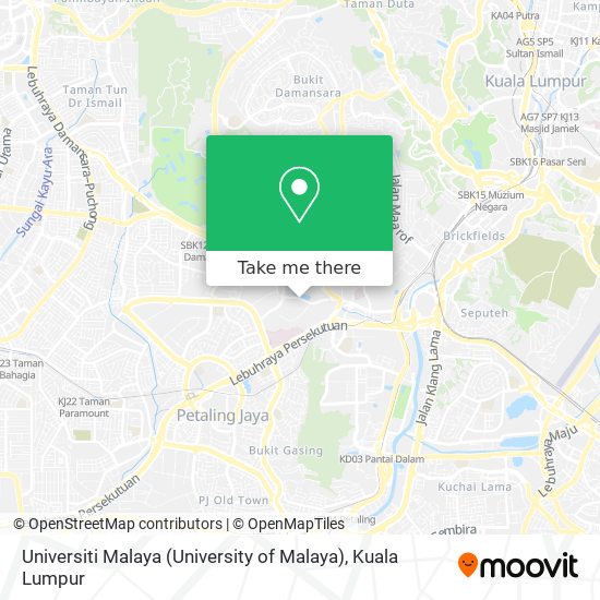 Universiti Malaya (University of Malaya) map