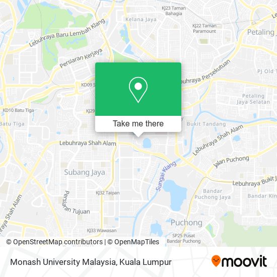 Monash University Malaysia map