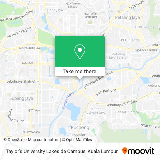 Taylor's University Lakeside Campus map