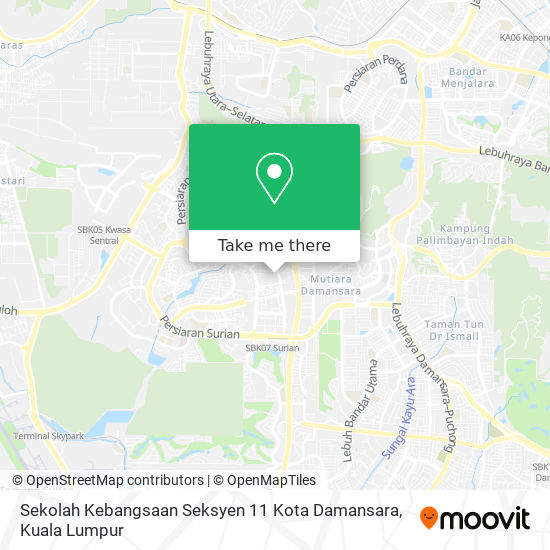 Peta Sekolah Kebangsaan Seksyen 11 Kota Damansara