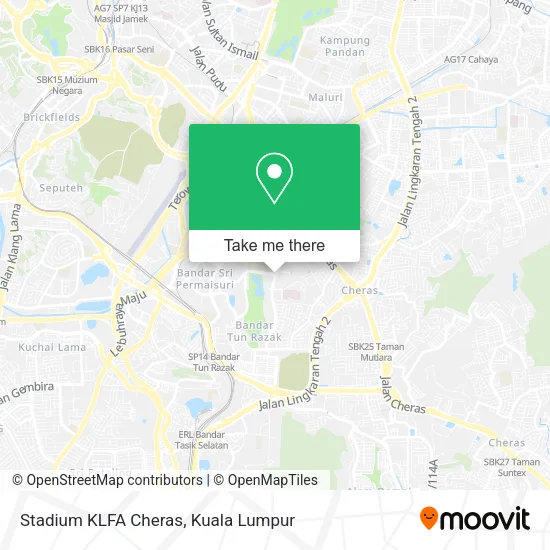 Stadium KLFA Cheras map