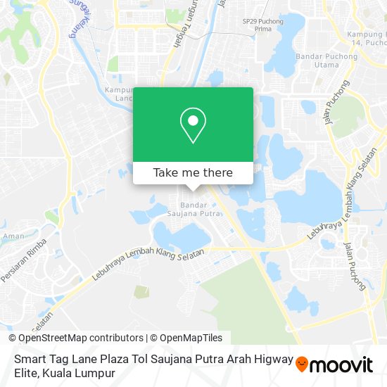 Smart Tag Lane Plaza Tol Saujana Putra Arah Higway Elite map