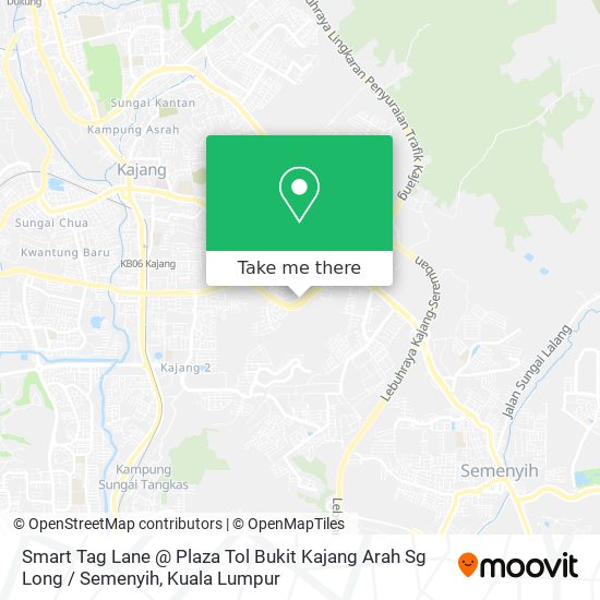 Peta Smart Tag Lane @ Plaza Tol Bukit Kajang Arah Sg Long / Semenyih