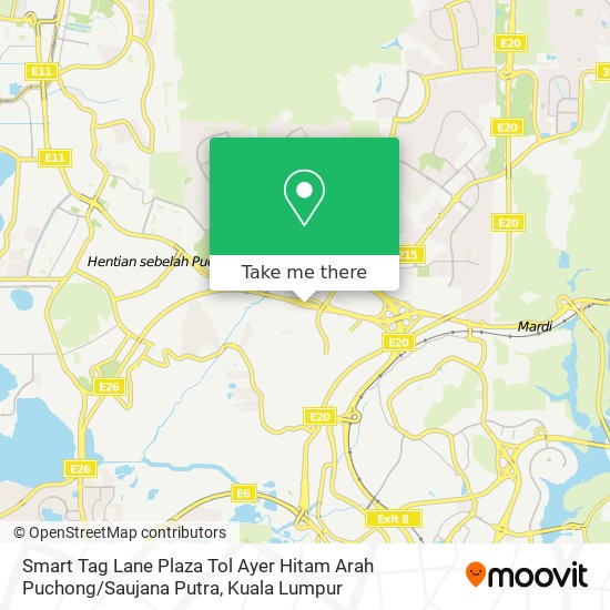 Peta Smart Tag Lane Plaza Tol Ayer Hitam Arah Puchong / Saujana Putra
