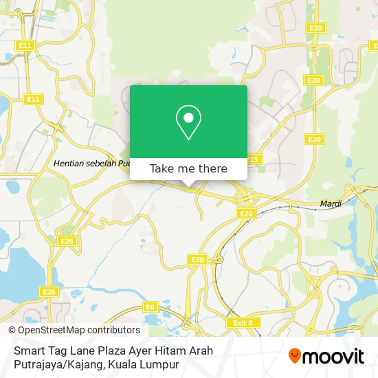 Peta Smart Tag Lane Plaza Ayer Hitam Arah Putrajaya / Kajang