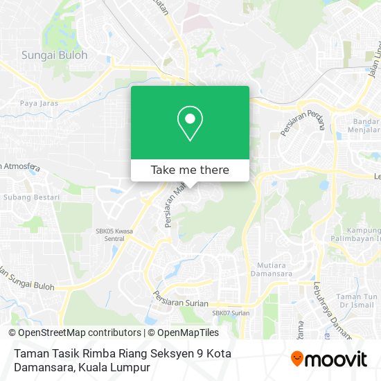 Taman Tasik Rimba Riang Seksyen 9 Kota Damansara map