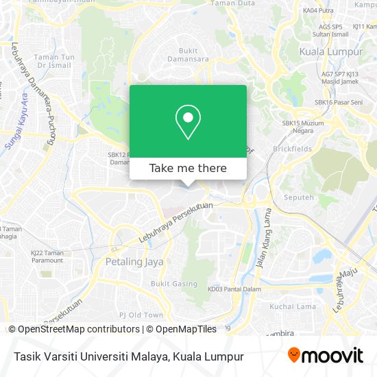 Tasik Varsiti Universiti Malaya map