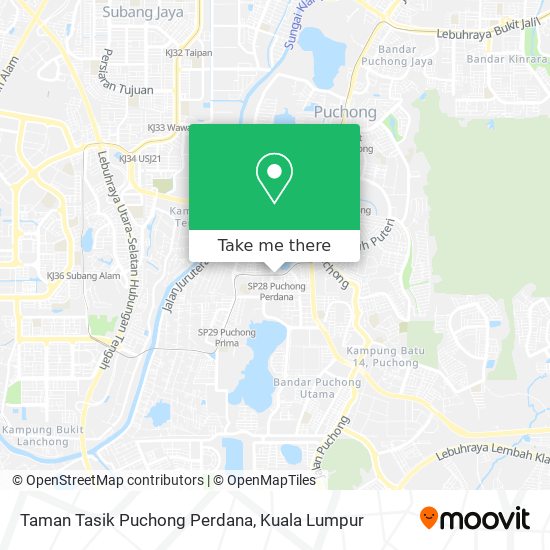 Peta Taman Tasik Puchong Perdana