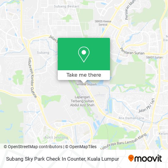 Peta Subang Sky Park Check In Counter