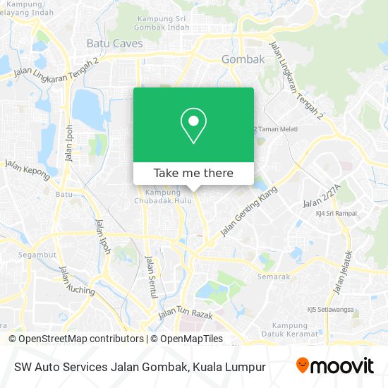 Peta SW Auto Services Jalan Gombak