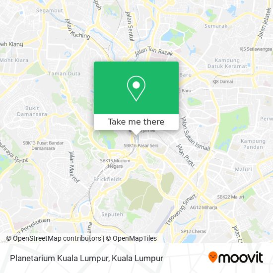 Planetarium Kuala Lumpur map