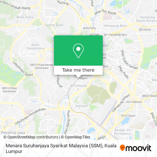 Peta Menara Suruhanjaya Syarikat Malaysia (SSM)