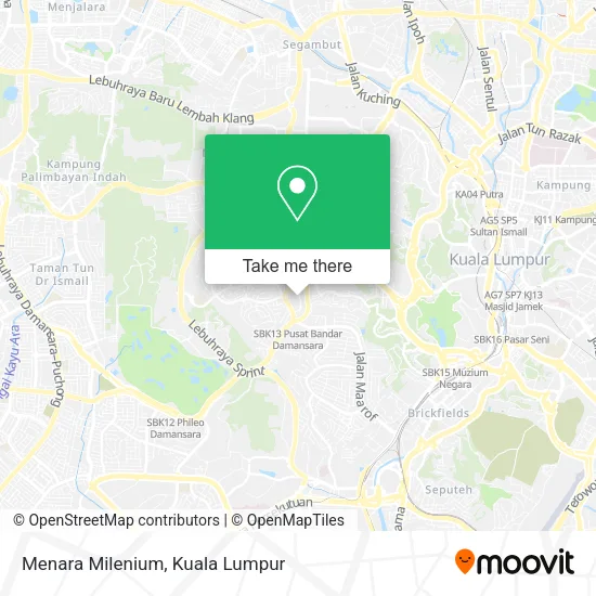 Menara Milenium map