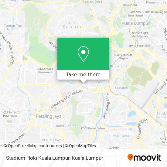 Peta Stadium Hoki Kuala Lumpur
