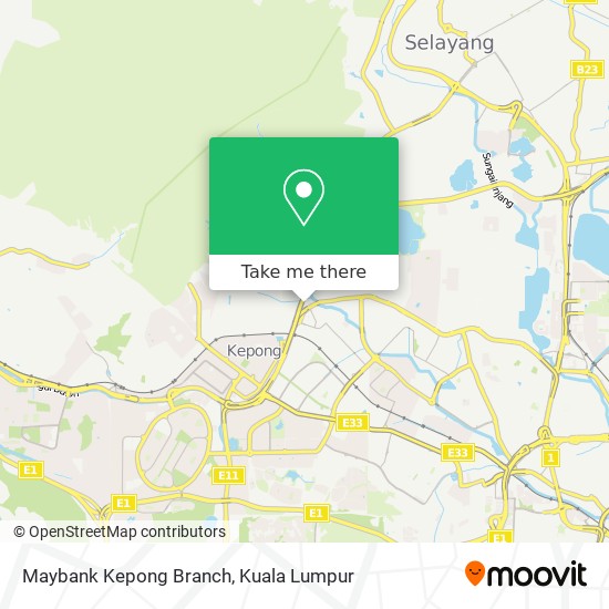 Peta Maybank Kepong Branch